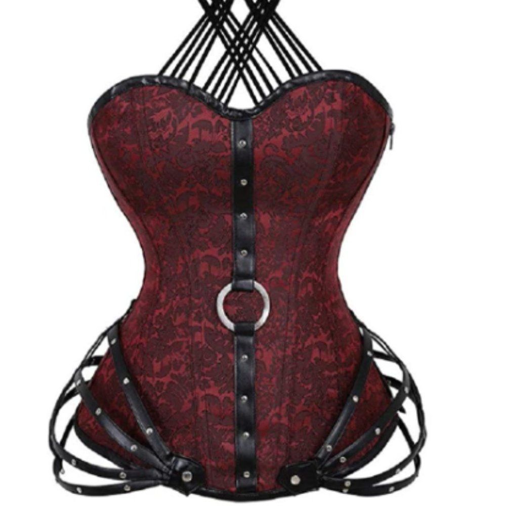 Steel Boned Lace up Corset Gothic/Steampunk/Dom